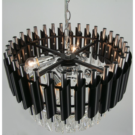 Żyrandol glamour czarno-chromowany 4-punktowy 6260/4 z serii TOLEDO - Lampy Elem